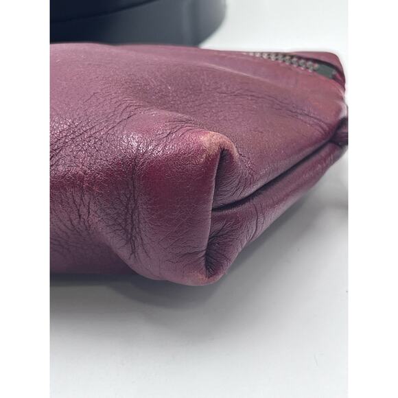 *Longchamp Vintage Le‎ Pliage Cuir Burgundy Wine Leather Clutch Wristlet - Picture 5 of 12